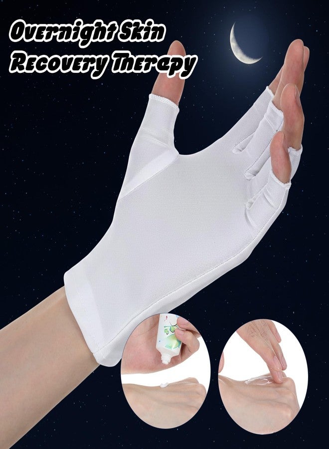 ValueBargain 3 Pairs Cotton Gloves for Dry Hands Sleeping, White Thin Fingerless Cotton Moisturizing Gloves Overnight for Dry Hands, Without Fingertips Design Touchscreen-Friendly, Moisturizing & Spa for Sleeping - Image 4